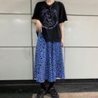 Bear Print Short-sleeve T-shirt / Leopard Print Skirt