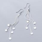 925 Sterling Silver Disc Fringed Earring S925silver Earring - One Size