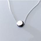 925 Sterling Silver Polished Disc Pendant Necklace Silver - One Size
