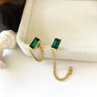 Gemstone Chain Earring 1 Pair - S925silver Earrings - One Size