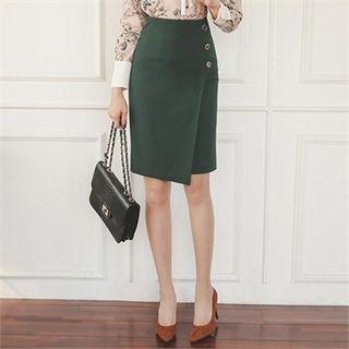 Wrap-front H-line Skirt