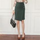 Wrap-front H-line Skirt