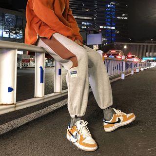 Color-block Drawstring Sports Pants