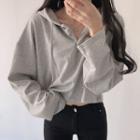 Henley Cropped Hoodie