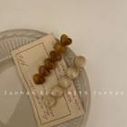 Acrylic Hair Clip (various Designs) 01 - 2 Pcs - Beige & Brown - One Size