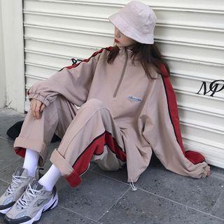 Half-zip Paneled Sweatshirt / Pants / Set