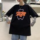 Mock Two Piece Long-sleeve Bear Print T-shirt