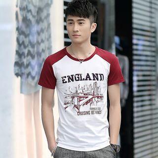 Print Raglan Short-sleeve T-shirt