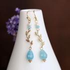 Faux Pearl Bead Branches Dangle Earring