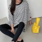 Drop-shoulder Stripe Extra Oversize T-shirt