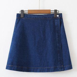 Plain A-line Denim Skirt