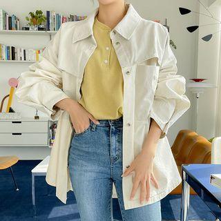 Paneled Patch-pocket Shirt Jacket