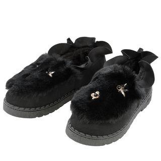 Furry Loafers Black - 38