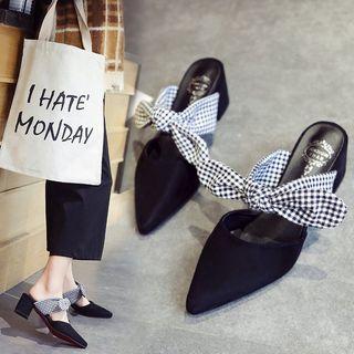 Bow Accent Pointy Mules