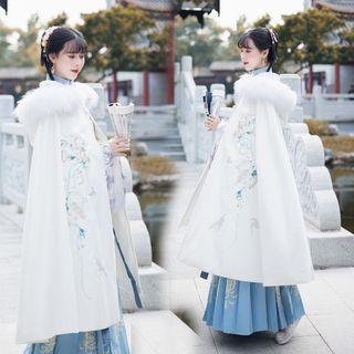 Hanfu Embroidered Cape Cape - Off-white - One Size