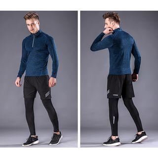 Set: Long-sleeve Sport T-shirt + Leggings + Shorts