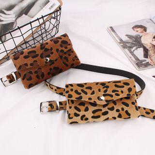 Set: Leopard Print Belt + Waist Bag