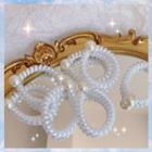 Faux Pearl Coil Hair Tie 01 - White - One Size