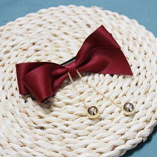 Ball Tassel Bow Hair Clip