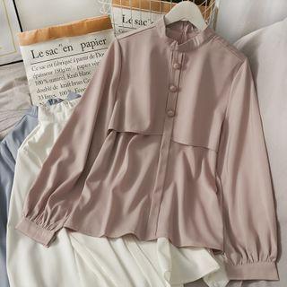 Bubble-sleeve Loose-fit Chiffon Blouse