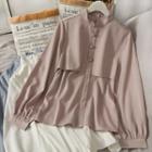 Bubble-sleeve Loose-fit Chiffon Blouse