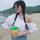 Frilled One-shoulder Chiffon Top