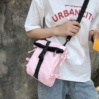 Buckled Lettering Nylon Crossbody Bag