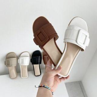 Buckle Band Slide Sandals