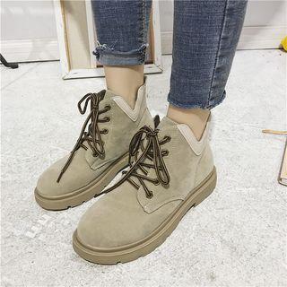Fabric Lace Up Ankle Boots
