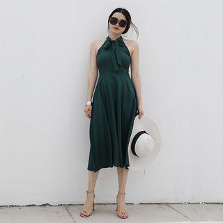 Halter Tie-neck A-line Dress