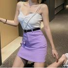 Plain Camisole Top / A-line Skirt / Set