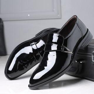 Pointed Block Heel Dress Shoes