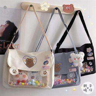 Pvc Panel Cartoon Print Messenger Bag