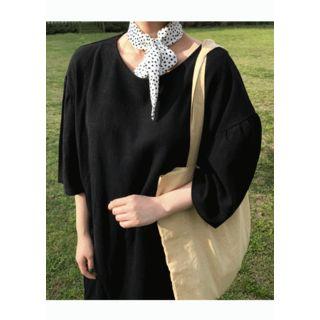 Puff-sleeve T-shirt Dress