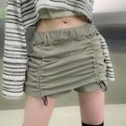 Low Waist Side-drawstring Mini Skort