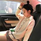 Striped Loose-fit Cardigan Almond - One Size