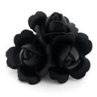Black Leather Flower Charm