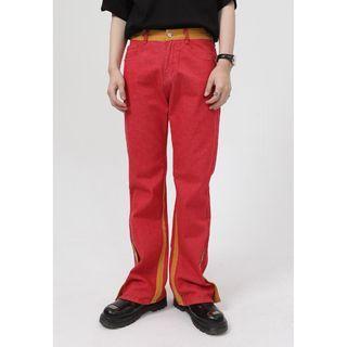 Mid Rise Two-tone Bootcut Jeans