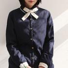 Detachable-ribbon Fleece-lined Jacket