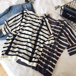 Striped Short-sleeve Knit T-shirt