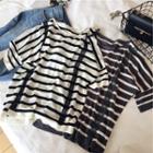 Striped Short-sleeve Knit T-shirt