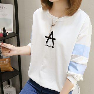 Letter Panel Long-sleeve Sweatshirt