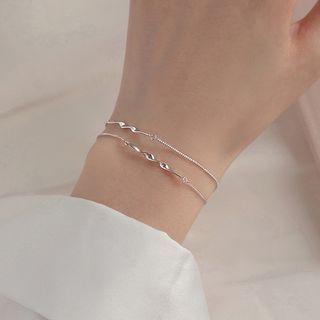 Layered Bracelet Sl0715 - Silver - One Size