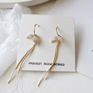 Rhinestone Mermaid Tail Alloy Fringed Earring