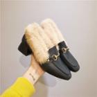 Snaffle Furry Chunky-heel Loafers