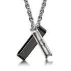 Double Rectangular Ring Pendants With Necklace White + Black - One Size
