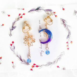 Moon & Star Non-matching Earrings