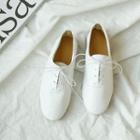 Oval-toe Lace-up Loafers
