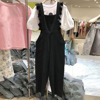 Ruffled Overalls Pants