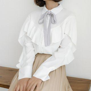 Tie-neck Ruffle Shirt